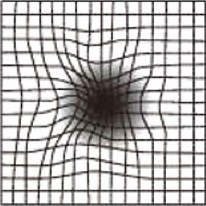 線がぼやけて薄暗く見える